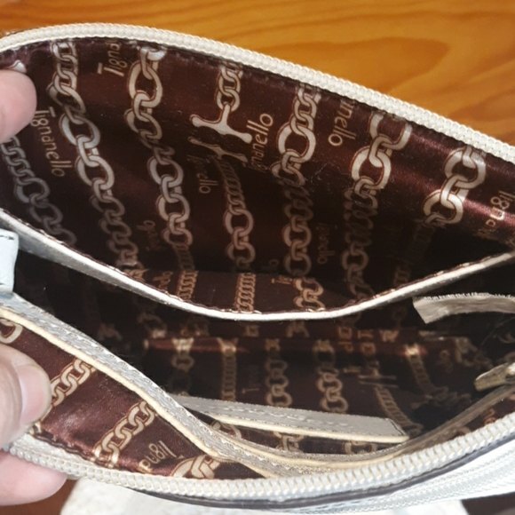 Tignanello Small White Pebbled Leather Crossbody | Organizer Purse Bag - Picture 13 of 16